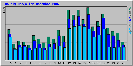 Hourly usage for December 2007