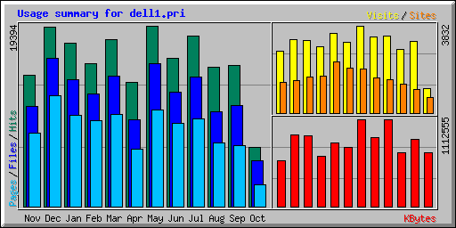 Usage summary for dell1.pri